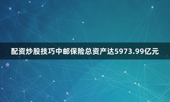 配资炒股技巧中邮保险总资产达5973.99亿元