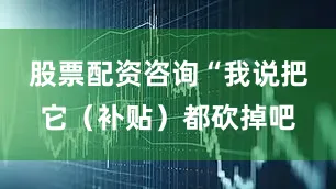 股票配资咨询“我说把它（补贴）都砍掉吧